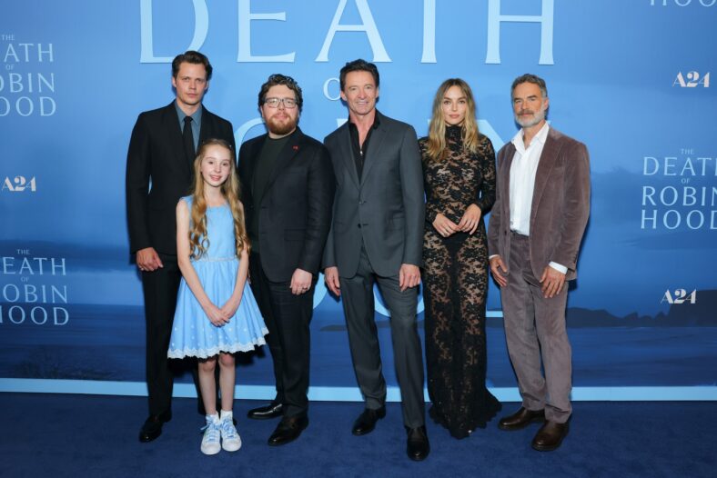 Hugh Jackman na estreia de A Morte de Robin Hood