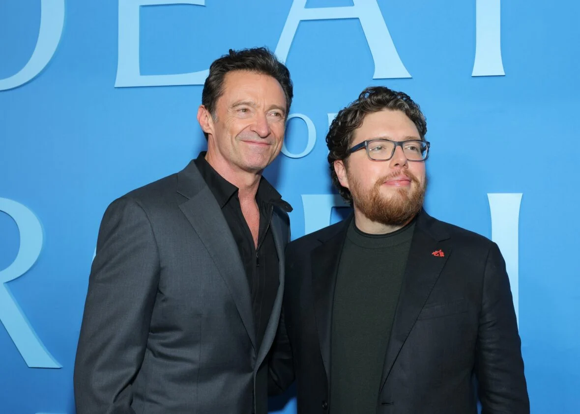 Hugh Jackman na estreia de A Morte de Robin Hood