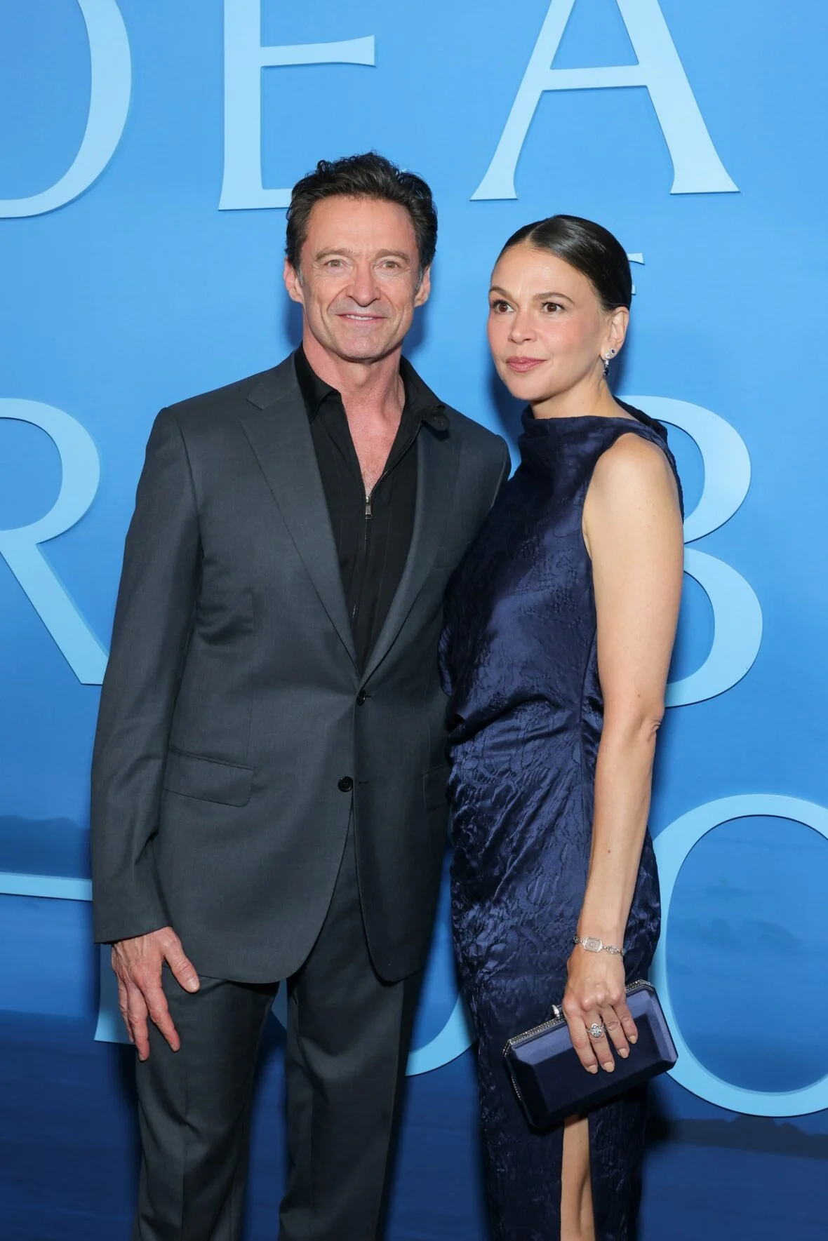 Hugh Jackman na estreia de A Morte de Robin Hood