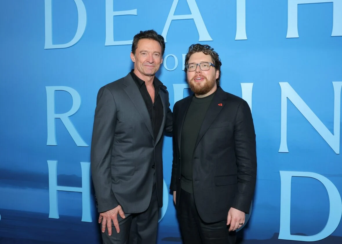 Hugh Jackman na estreia de A Morte de Robin Hood