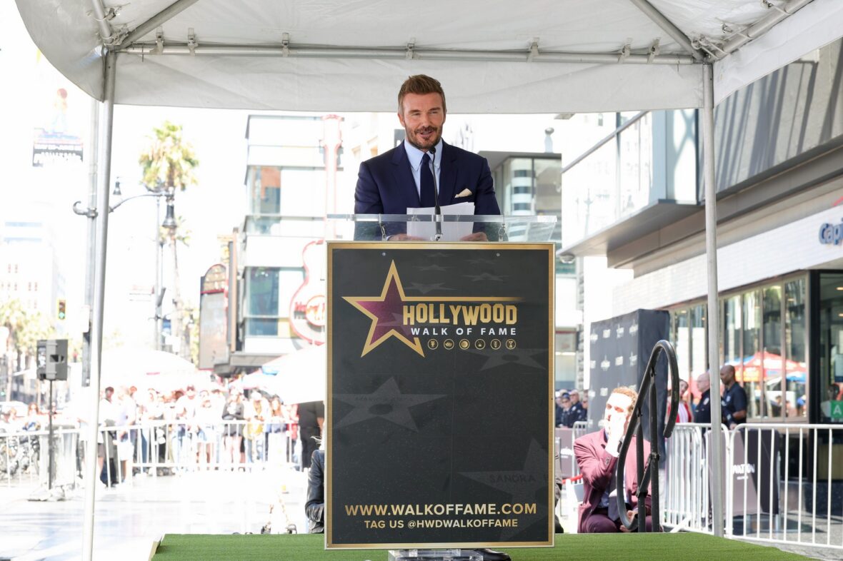 David Beckham fala em sua cerimônia de estrela