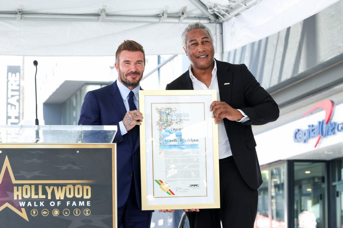 David Beckham em sua cerimônia de estrela