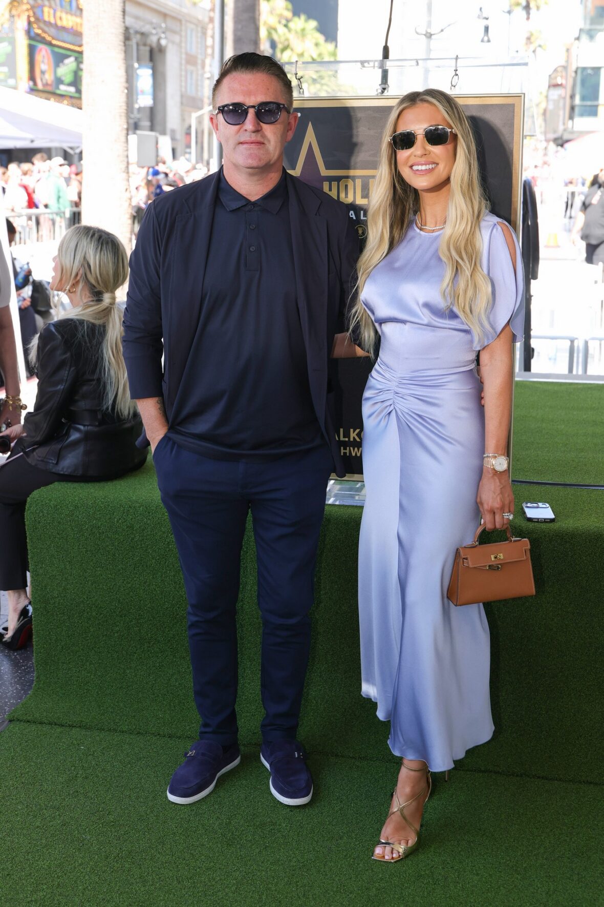 Robbie e Claudine Keane na cerimônia da estrela de David Beckham