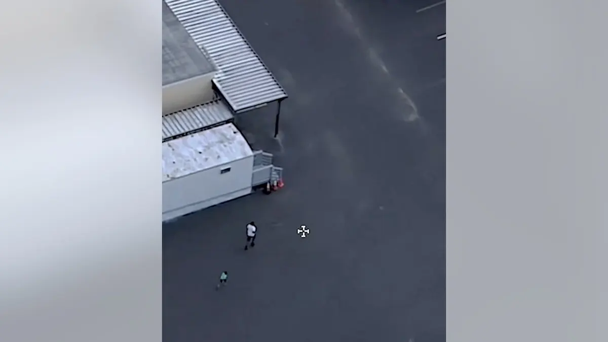 man and child running
