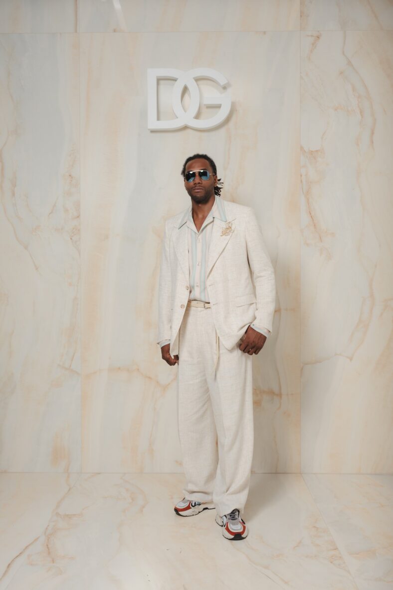 Kawhi Leonard no desfile da D&G