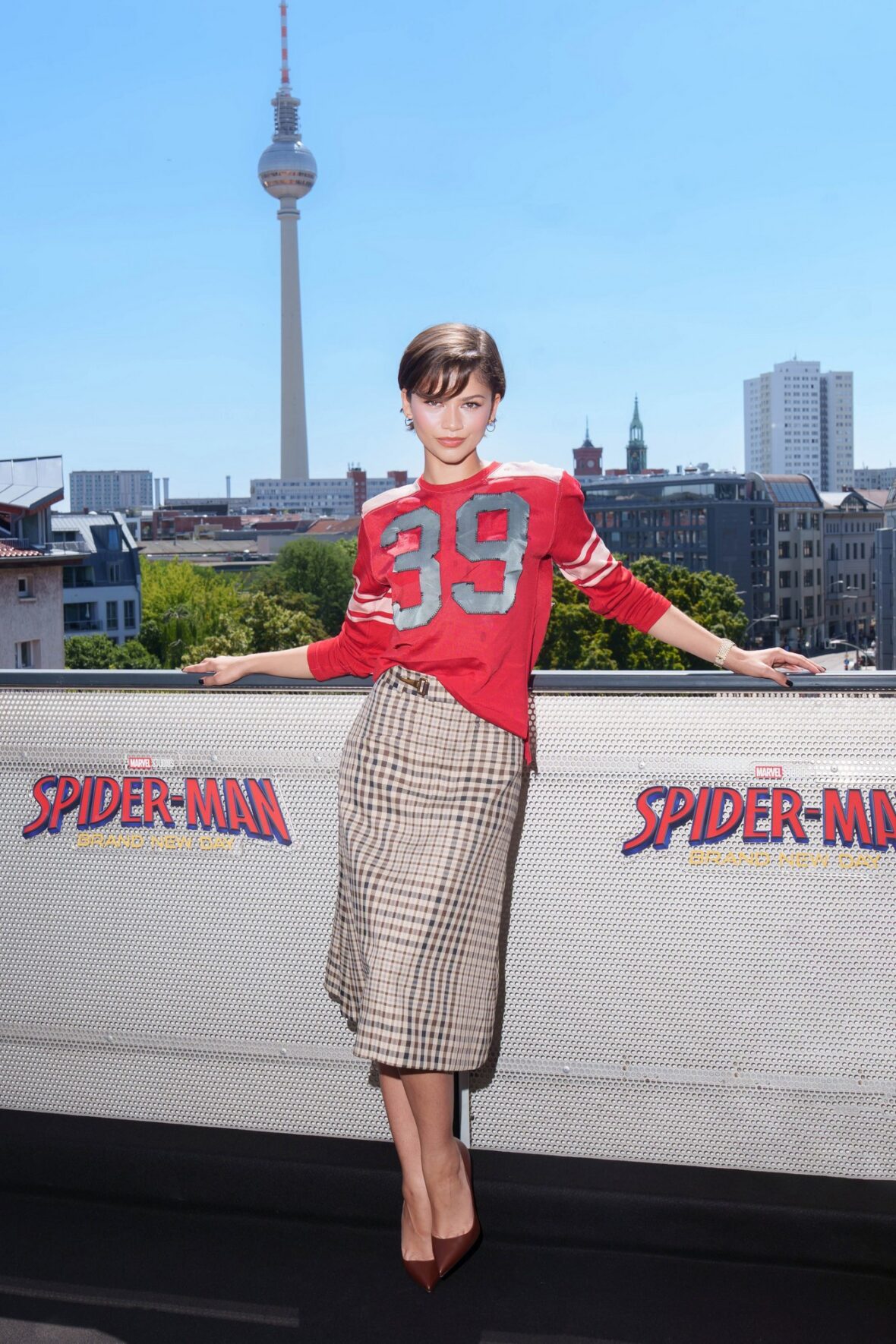 Zendaya promovendo Homem-Aranha: Novo Dia em Berlim, Alemanha, em 22 de junho de 2026