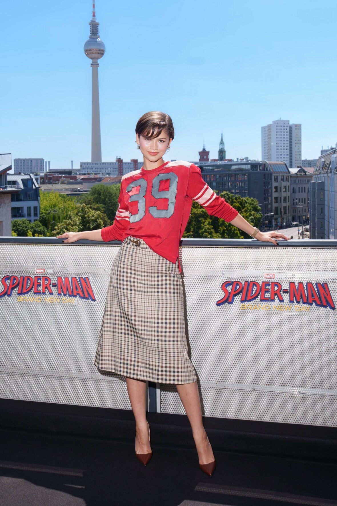 Zendaya promovendo Homem-Aranha: Novo Dia em Berlim, Alemanha, em 22 de junho de 2026