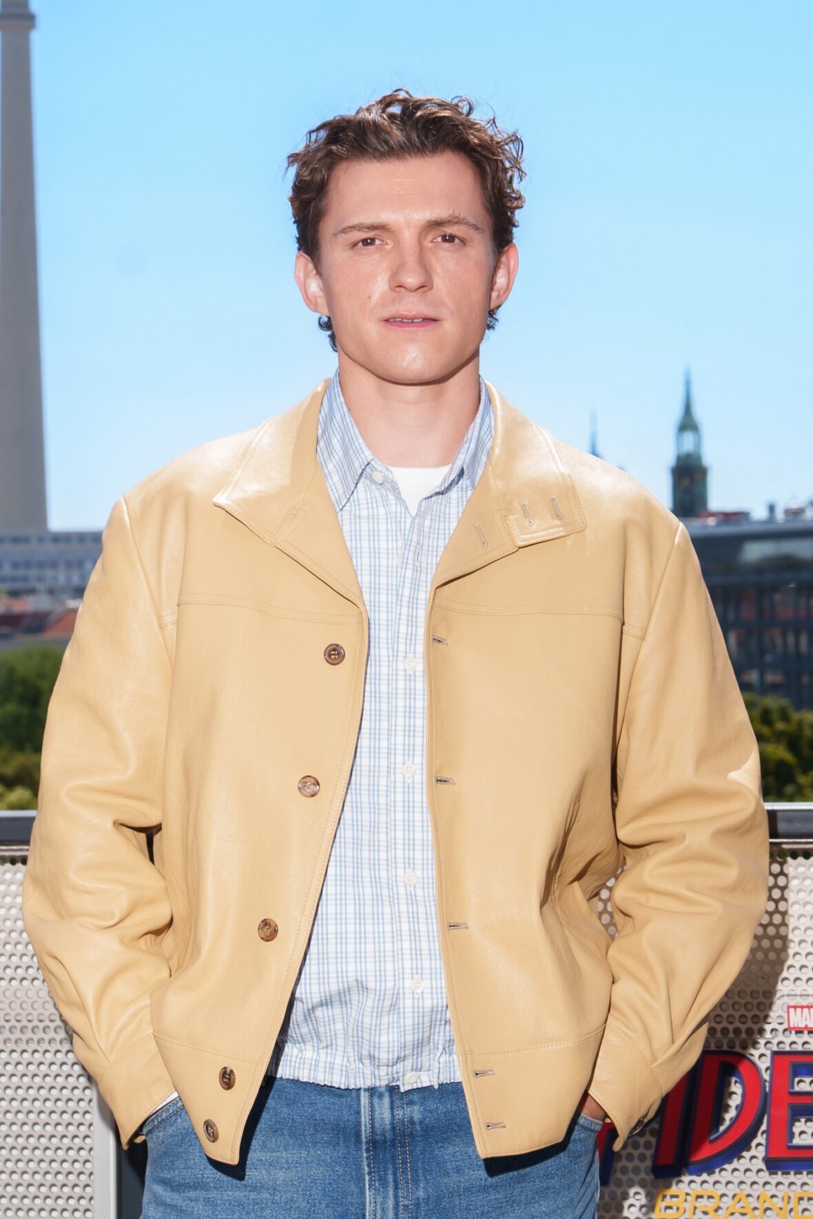 Tom Holland promovendo Homem-Aranha: Novo Dia em Berlim, Alemanha, em 22 de junho de 2026