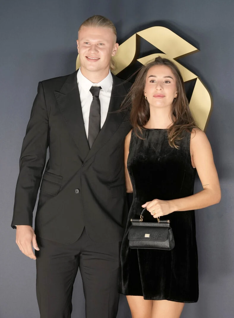Erling Haaland e Isabel Haugseng Johansen - imagens de bancos de imagens