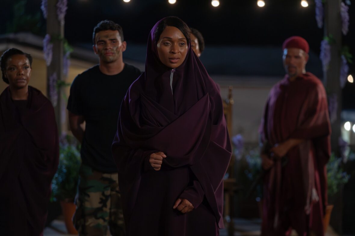 Nadege August, Colin Mccalla e Melissa L. Williams na sexta temporada de Ruthless de Tyler Perry ainda