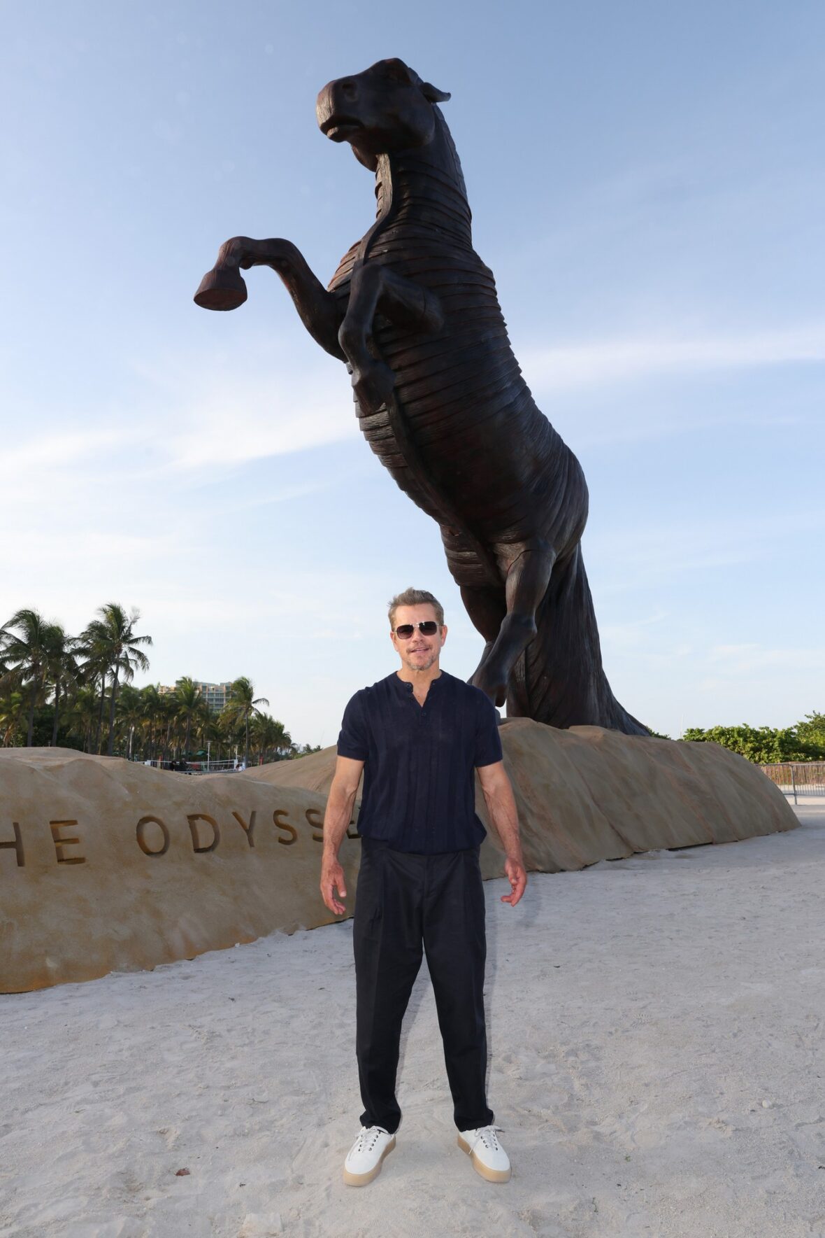 Matt Damon na chamada fotográfica do The Odyssey