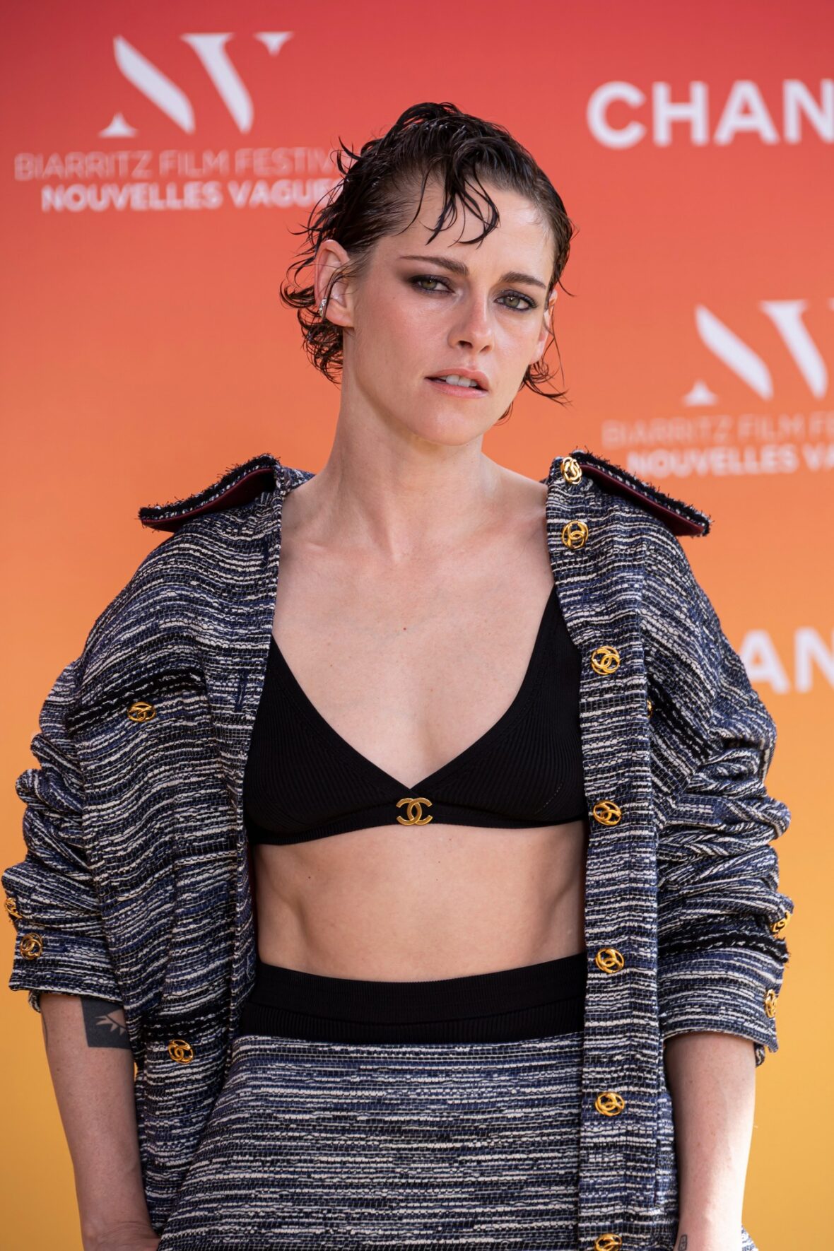Kristen Stewart participa da cerimônia de encerramento do 4º Festival Internacional de Cinema Nouvelles Vagues de Biarritz em Biarritz, França.