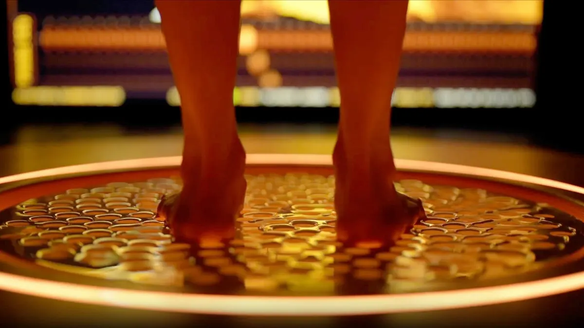 A person standing on a Midjourney body scanner