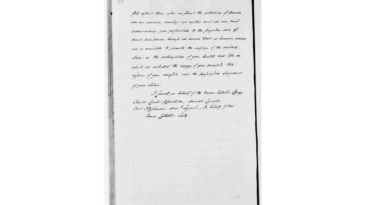 John Carroll's 1790 address to President George Washington
