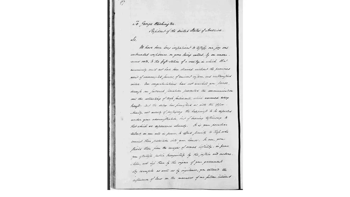 1790 letter from Bishop John Carroll and other Catholic leaders to President George Washington