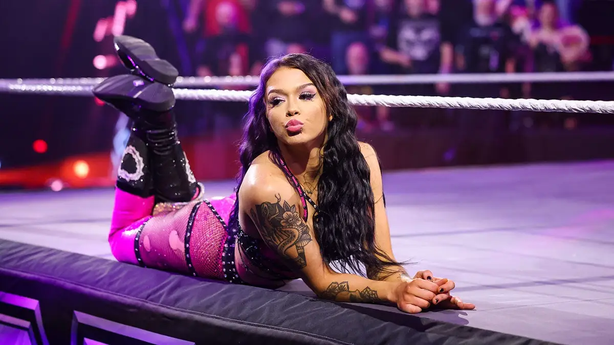 Elayna Black making her entrance during NXT TV at the WWE Performance Center in Orlando, Florida