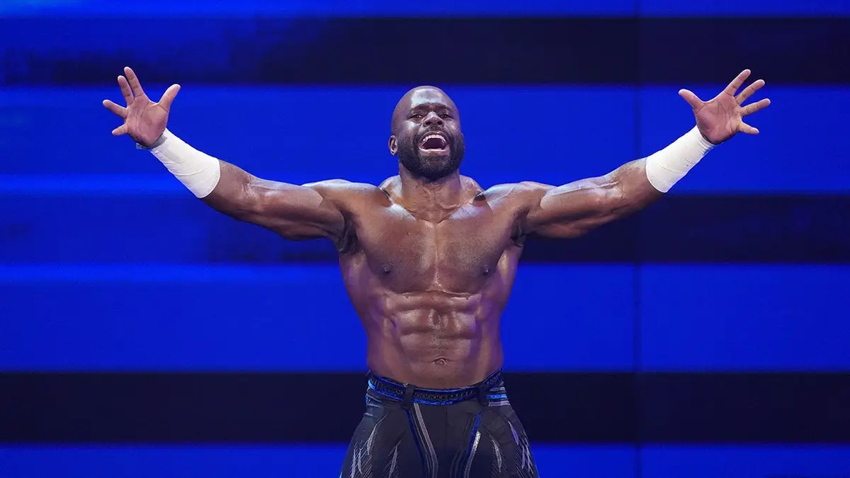 Uhaa Nation making his entrance during Monday Night RAW at Frost Bank Center in San Antonio