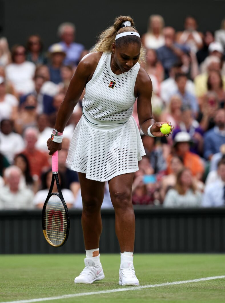 Serena Williams jogando sua primeira partida em Wimbledon em 30 de junho de 2026