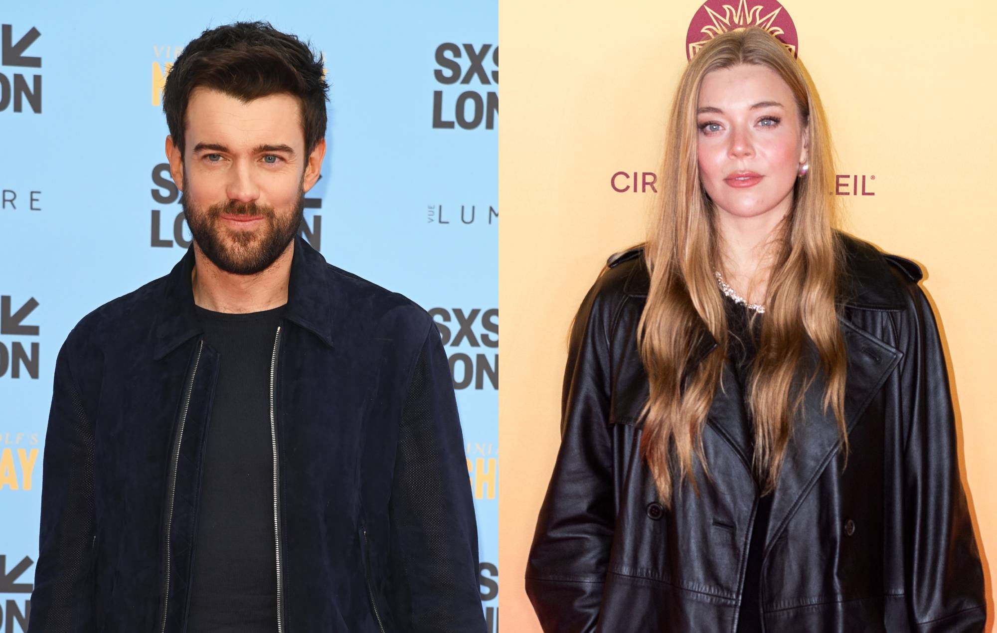 Jack Whitehall and Becky Hill. CREDIT: Alan Chapman/Joseph Okpako/Getty Images