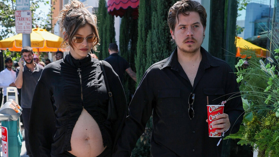 bárbara-dylan Grávidas Barbara Palvin e Dylan Sprouse andam de mãos dadas
