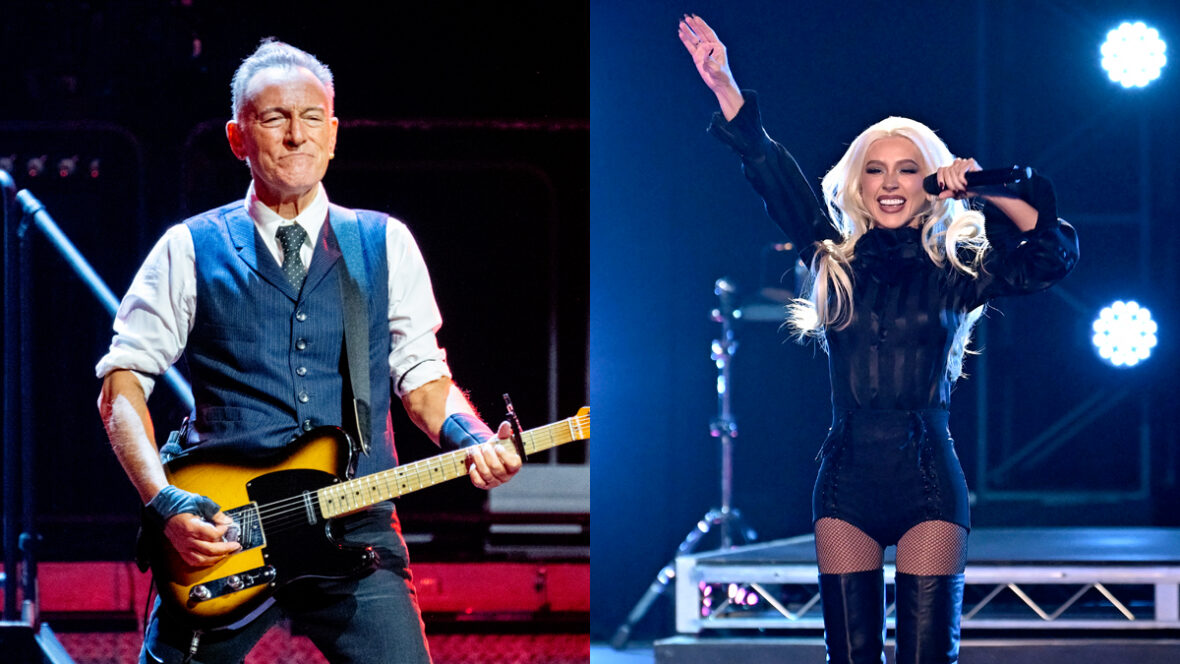 artistas da fundação obama Bruce Springsteen Christina Aguilera se apresentando