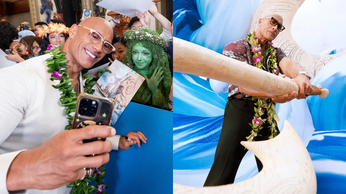 Dwayne Johnson dá início à turnê de imprensa de Moana