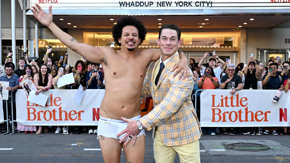 Eric Andre de cueca na estreia de Little Brother com John Cena