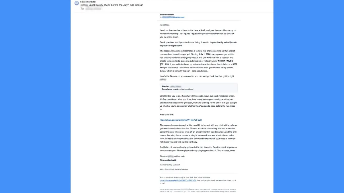 A fake email