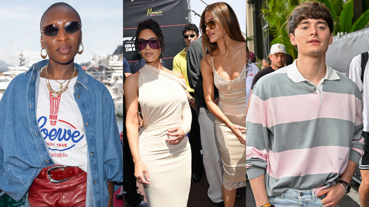 celebridades-grande-prêmio de mônaco Cynthia Erivo / Kim Kardashian e Khloe Kardashian / Noah Schnapp, todos presentes no Grande Prêmio de Mônaco de F1 de 2026