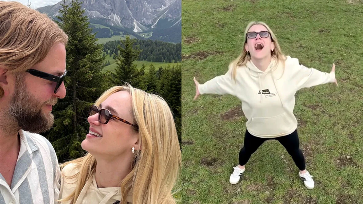 Hunter King e Chris Copier em lua de mel nas Dolemitas, na Itália