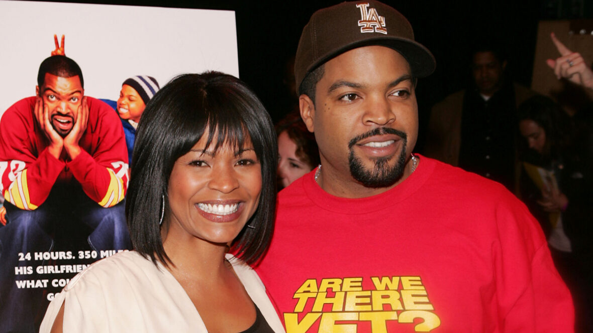 nia-longo-cubo de gelo A atriz Nia Long e o ator Ice Cube assistem a uma exibição especial de