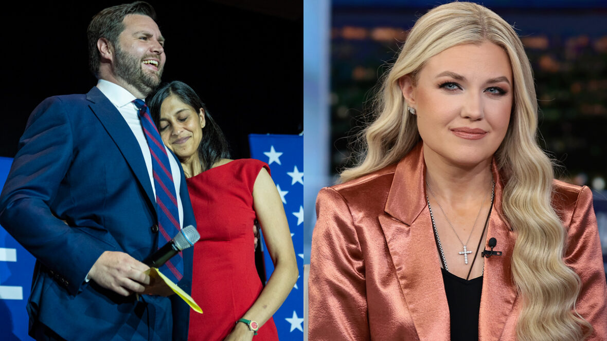 jd-vance-usha-erika JD Vance abraça sua esposa Usha Vance / Erika Kirk discute seu novo livro