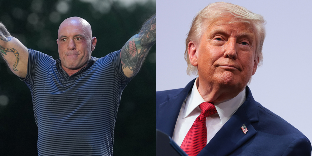 joe-rogan-trump-comentário Foto de Joe Rogan e Donald Trump