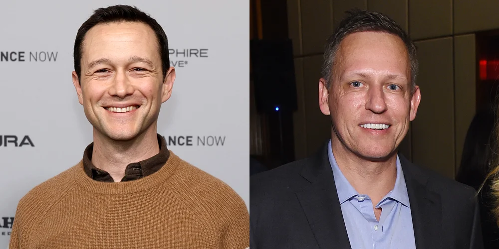 Peter Thiel e Joseph Gordon Levitt em uma imagem de stock