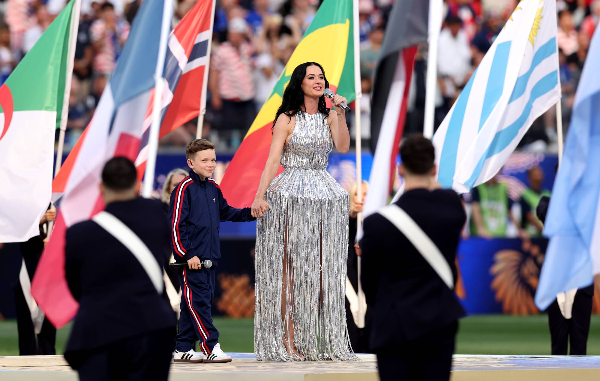 Katy Perry and Tius Luka. CREDIT: Alex Livesey - FIFA/FIFA via Getty Images