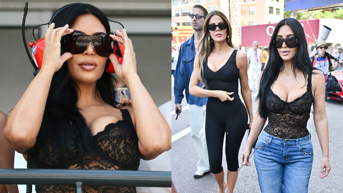 kim-khloe-kardashian-grande prêmio de mônaco Kim Kardashian no Grande Prêmio de Mônaco