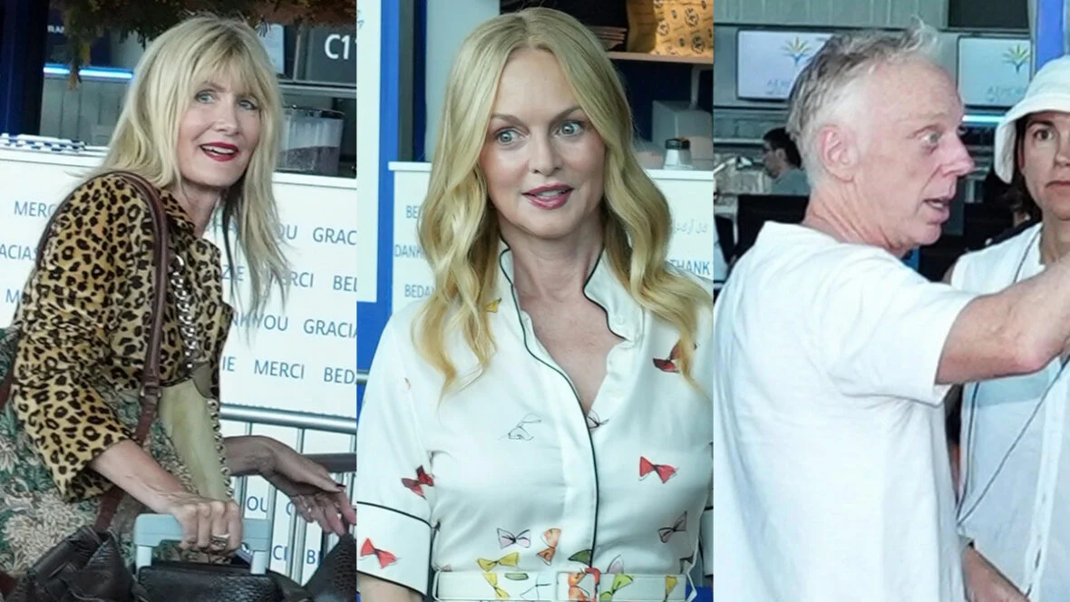 O elenco da White Lotus filma no aeroporto de Nice