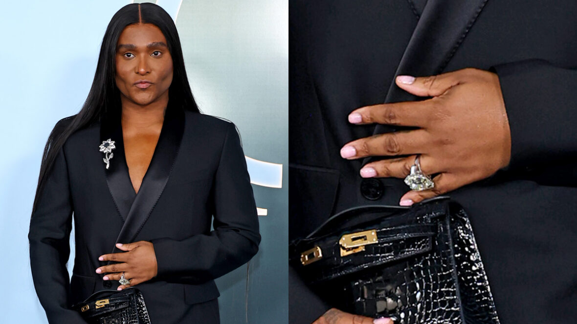 boato-envolvido-barata-da-lei Law Roach comparece ao 79º Tony Awards anual na metade esquerda da imagem e um close de seu anel de diamante na metade direita
