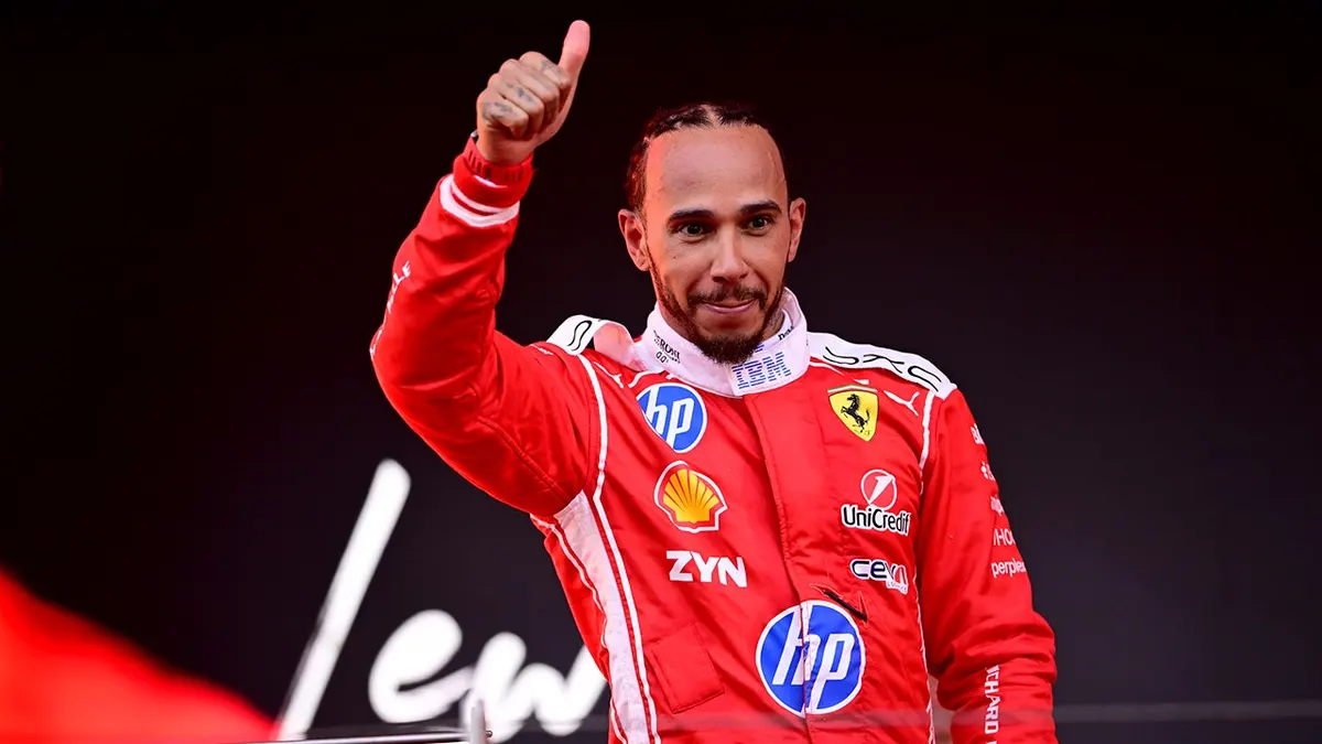 Lewis Hamilton celebrating second place at Monaco Grand Prix on Circuit de Monaco track