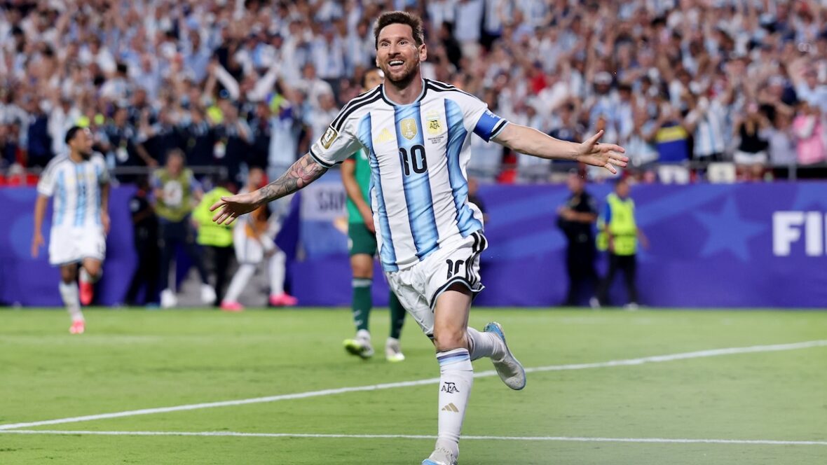 Argentina x Argélia: Grupo J – Copa do Mundo FIFA 2026 Lionel Messi nº 10 da Argentina comemora gol de seu time