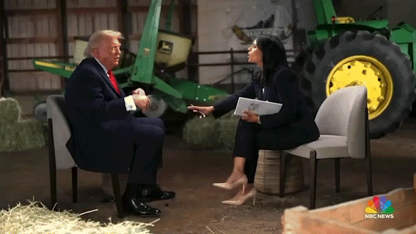 Donald Trump and Kristen Welker.