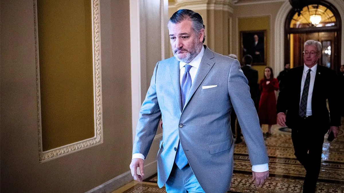 Senator Ted Cruz voting during a Senate session at the US Capitol in Washington, D.C.