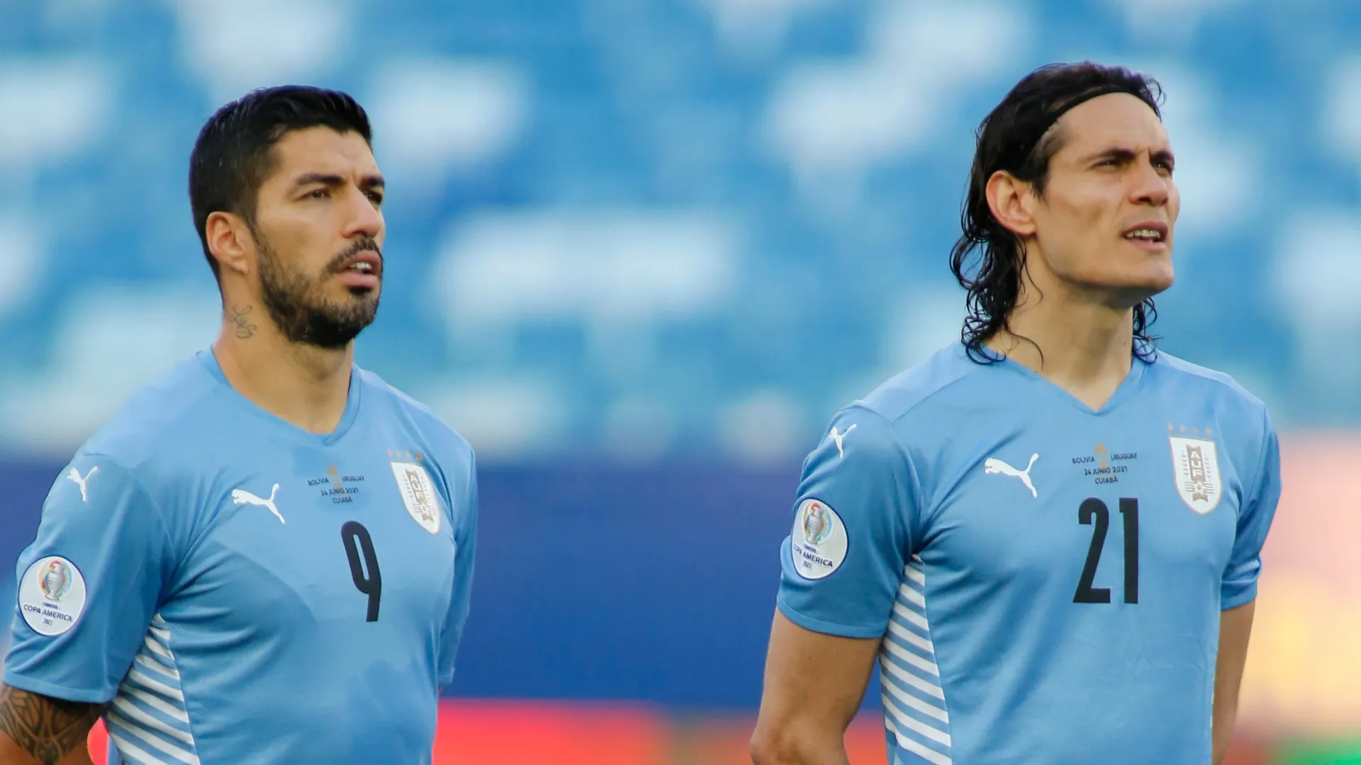 Luis Suarez e Edinson Cavani do Uruguai.