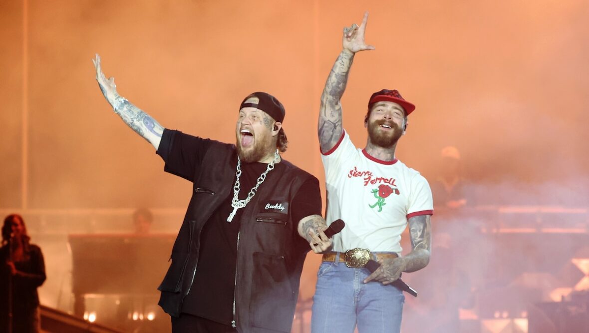 Post Malone Jelly Roll realizando tour pelo estádio