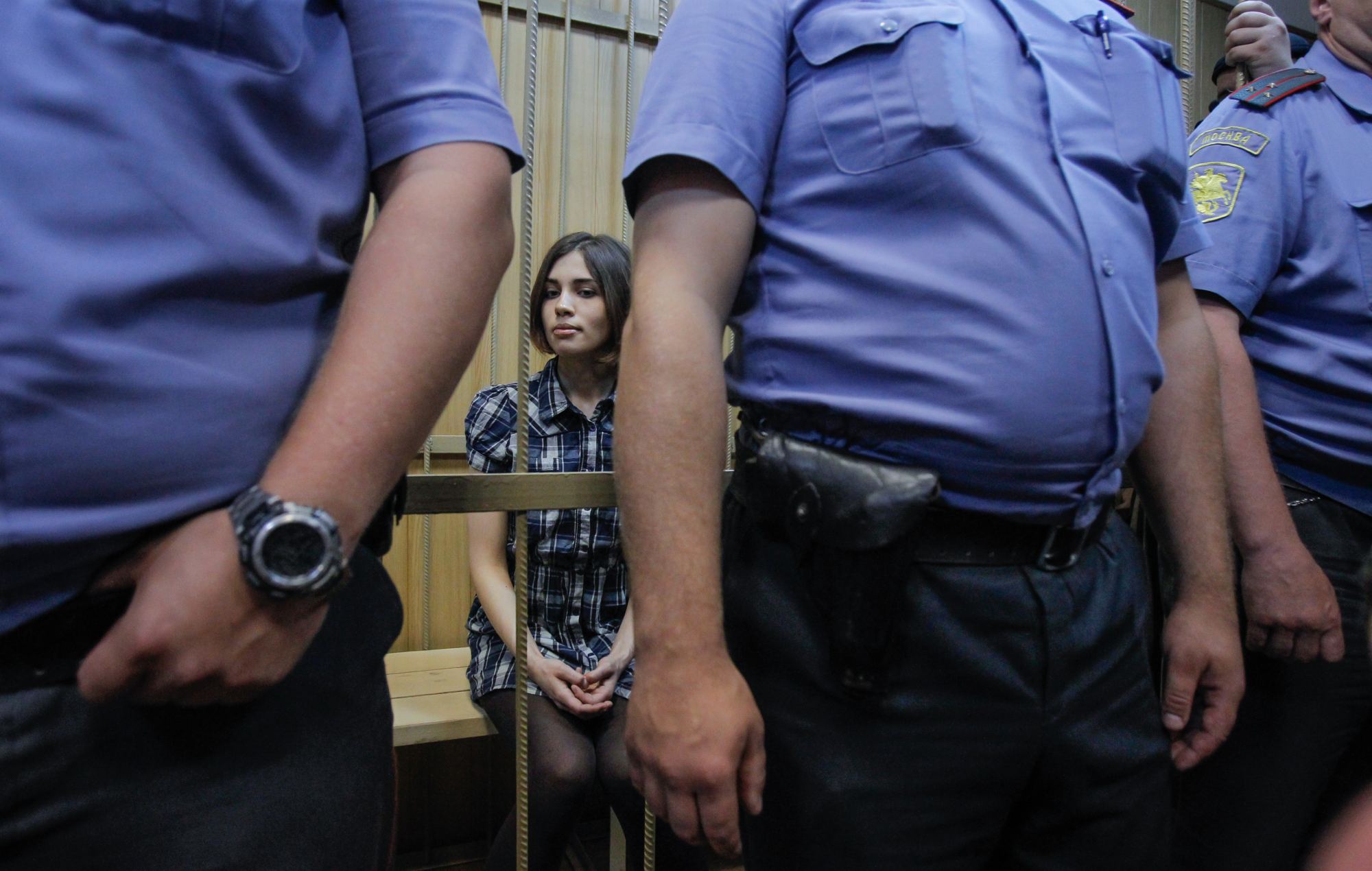 Pussy Riot on trial. Credit: Denis Sinyakov