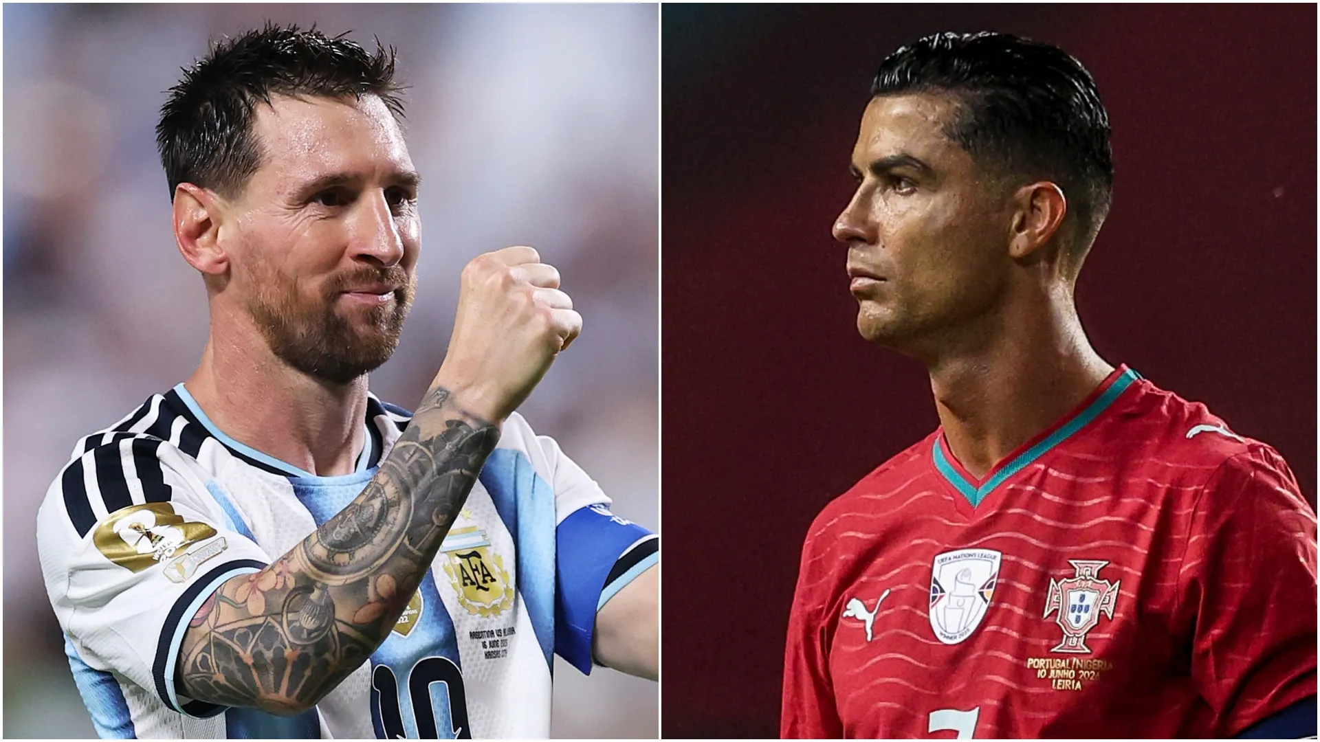 Lionel Messi #10 da Argentina e Cristiano Ronaldo de Portugal.