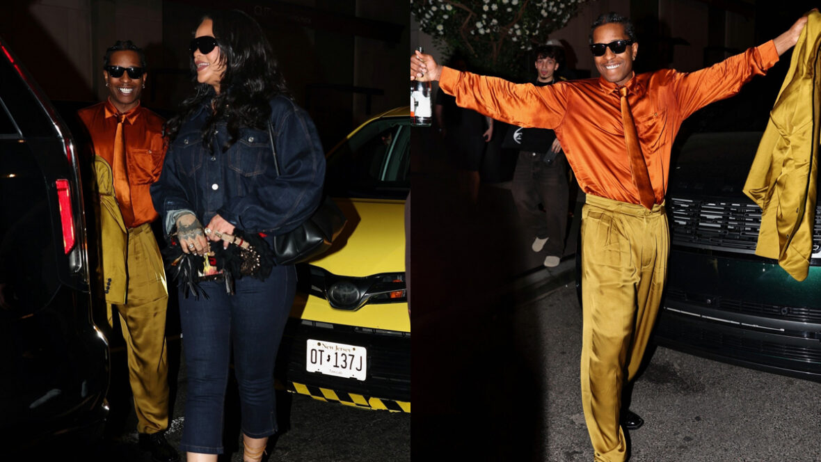 rihanna-asap-knicks-nyc Fotos de Rihanna e A$AP Rocky comemorando nas ruas de Nova York após a vitória dos Knicks nas finais da NBA