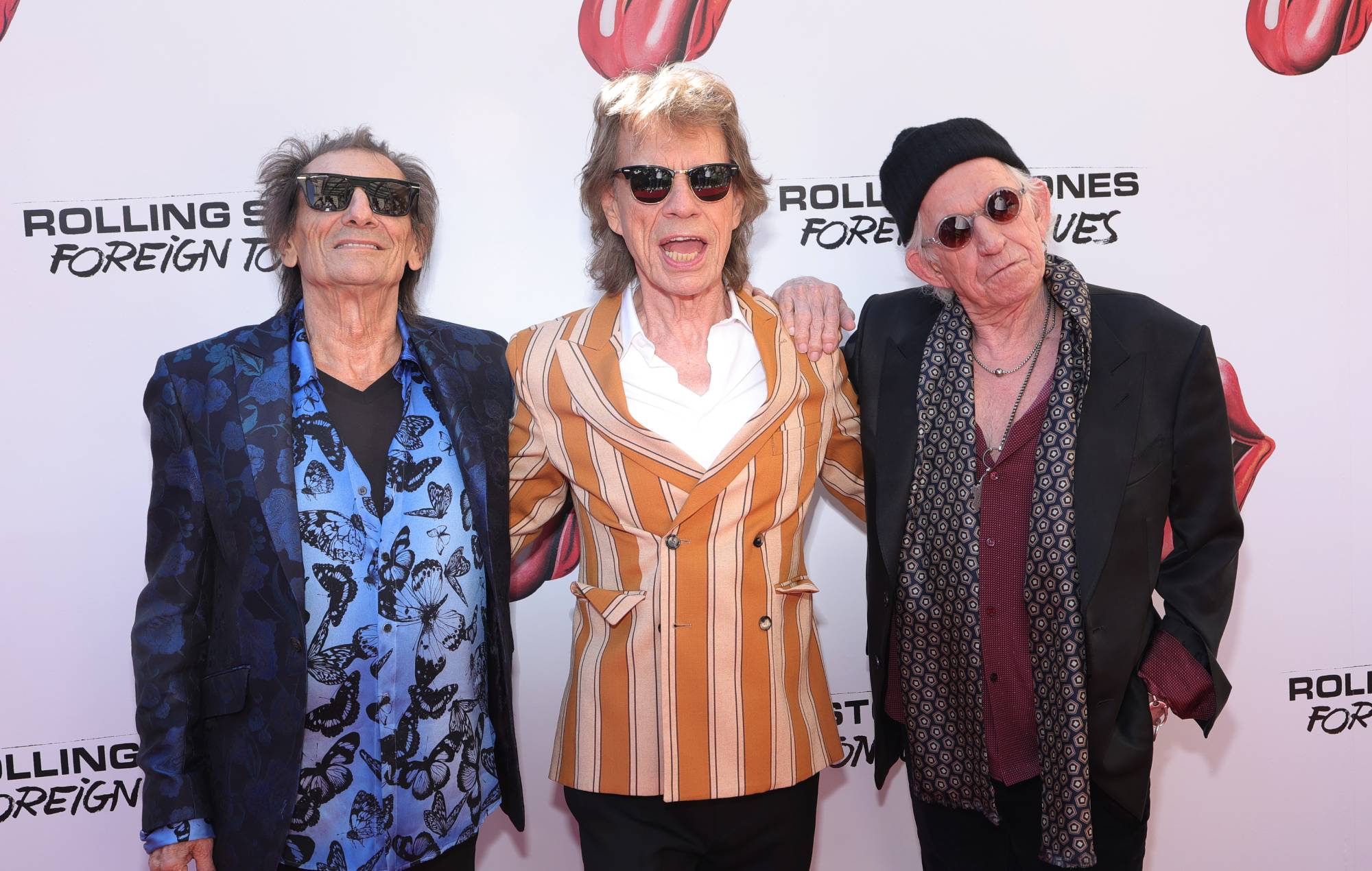 Ronnie Wood, Mick Jagger and Keith Richards of The Rolling Stones. CREDIT: Michael Loccisano/Getty Images