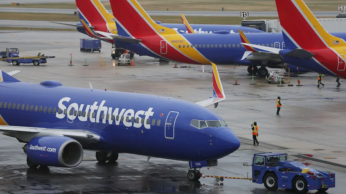 Southwest Airlines plane on runway