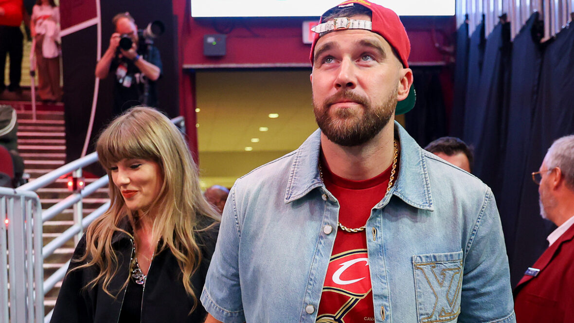 travis-taylor-new-heights Taylor Swift e Travis Kelce assistem ao terceiro jogo entre New York Knicks e Cleveland Cavaliers